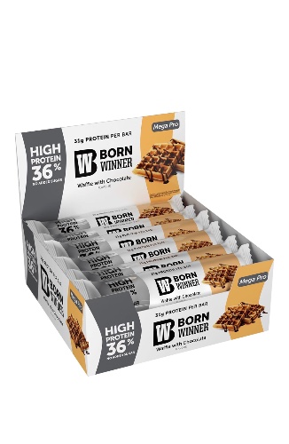 חטיף חלבון וופל שוקולד 31 גרם חלבון Waffle With Chocolate (12 חטיפים במארז)