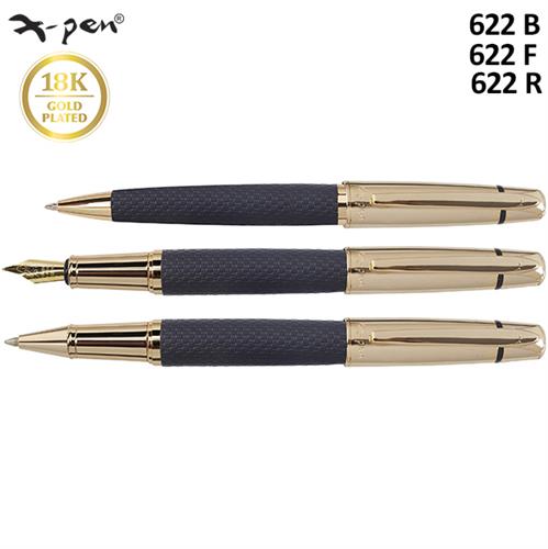עט X-Pen פואם גוף מכוסה בדמוי עור שחור + ציפוי 18K זהב   Poem    דגם XP-622