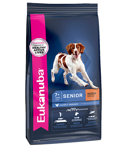 יוקנובה סניור מדיום בריד לכלבים 15 קג - EUKANUBA SENIOR MEDIUM 15KG