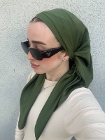 מטפחת סאטן משי ירוק