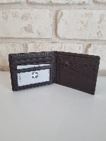 ארנק עור ריקו גדול חום עם דוגמא