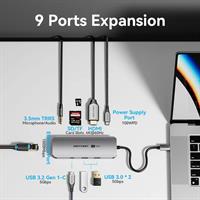 מתאם Vention USB-C to HDMI | USB-A x2 | USB-C | SD Card Read