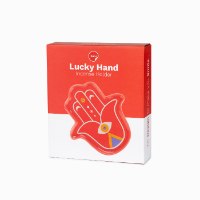 צלחת דקורטיבית / מעמד לקטורת חמסה צבעוני Lucky Hand – אדום פוקסיה - מארז לא מושלם