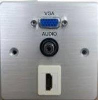 פנל חיבורים למקרן VGA+HDMI וסאונד PL קיר