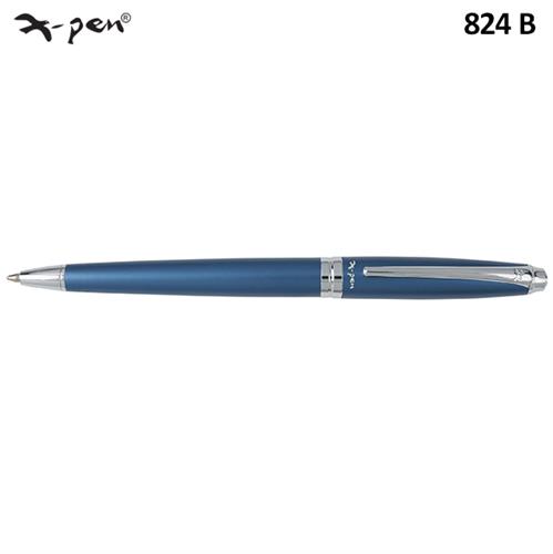 עט רגטה אנודייז כחול כסף כדורי XP-824b X-Pen Regatta Anodize