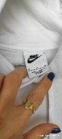 קפוצ'ון סווטשירט לבן של Nike – לוגו שחור | מידה M