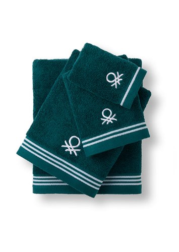 מגבת Benetton עם רקמת לוגו אלגנטית - ירוק
