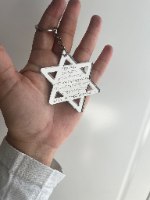 20 מחזיקי מפתחות- מגן דוד- ברכת הדרך+חריטה אישית (ניתן להגדיל כמות)