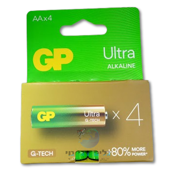 סוללות אצבע GP אלקליין AA (מארז 4 יח') תוקף 3/35