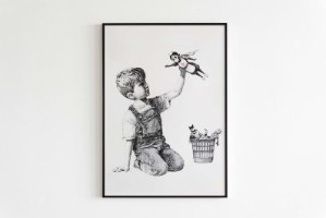 תמונת קנבס הדפס ציור של בנקסי האמן הפופולארי ביותר בעולם "Game Changer"  | פריסה לאורך\רוחב\ריבוע