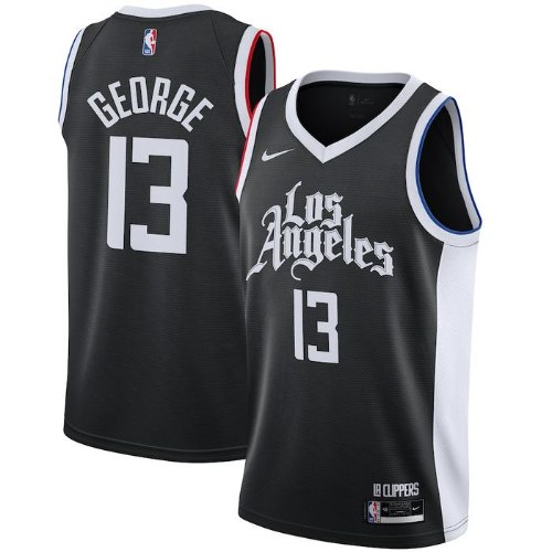 גופיית NBA לוס אנג'לס קליפרס שחור לבן 20/21 - #13 Paul George