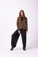 STRIPES JACKET - חום שחור
