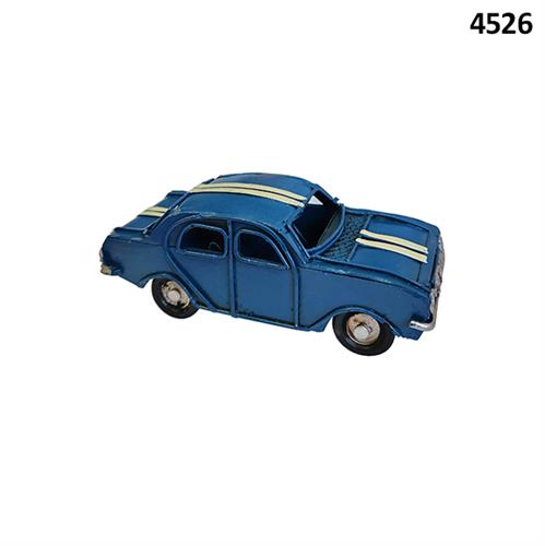 מכונית רטרו כחולה עם שני פסים 11.2x4.6x4.3 ס"מ דגם 4526