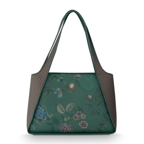 תיק צד ירוק בינוני מידות 34x13x23 ס"מ דגם Bodhi Filou Flower