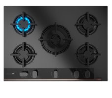 כיריים טקהזכוכית שחור מט עם גימור נחושת TEKAGBC-75G1