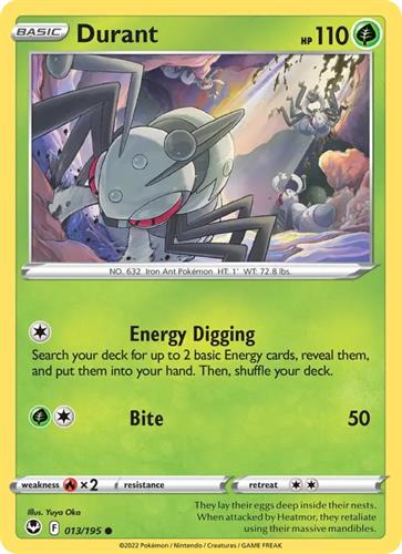 קלף בודד single פוקימון - durant - Silver Tempest - 013/195