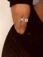 טבעת אותיות עם/בלי שיבוץ דגם K02
