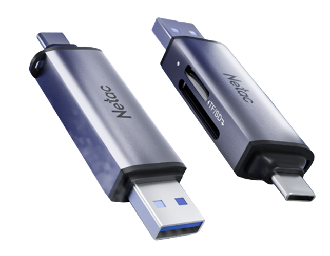 קורא כרטיסים Netac Card READER WK13 USB3.0+TYPE-C Msd/SD