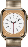 שעון חכם Apple Watch 45mm Series 8 GPS + Cellular צבע שעון Gold Stainless Steel Case