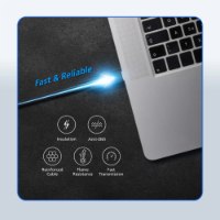 מתאם Aten UC232C USB-C to RS-232 Adapter – כבל מתאם מחובר ללפטופ עם אינפוגרפיקה המציגה תכונות ביצועים