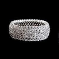 טבעת כסף רחבה משובצת זרקונים RG5602 | תכשיטי כסף 925 | טבעת כסף