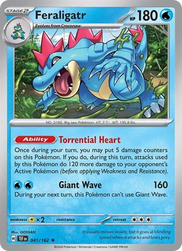 קלף בודד single פוקימון - feraligatr - Temporal Forces - 041/162