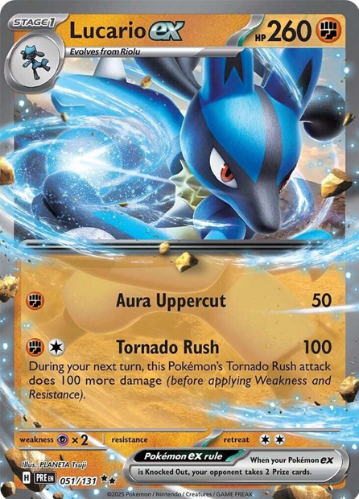 קלף פוקימון בודד single - LUCARIO EX – PRISMATIC EVOLUTIONS– 051/131