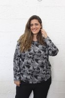 חולצת סריג שנון ריב צבאי אפור