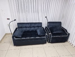 ספה נפתחת למיטה דגם רוזי במצב פתוח המציגה מזרן רחב, עבה ומפנק לשינה נוחה