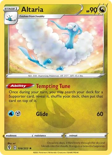 קלף בודד single פוקימון - altaria - Evolving Skies - 106/203