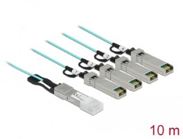 כבל אופטי אקטיבי Delock Active Optical Cable QSFP+ to 4 x SFP + 10 m