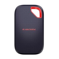 כונן SSD נייד SanDisk Extreme Portable Ssd V3 1TB – פריט בודד בצבע כחול כהה עם תבנית נקודות לולאה אדומה ולוגו SanDisk אדום