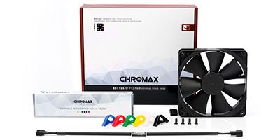 NOCTUA NF-F12 PWM CHROMAX.BLACK.SWAP 1500 RPM 120MM FOCUSED FLOW