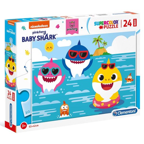 קלמנטוני - פאזל בייבי שארק 24 חלקים - Clementoni Puzzle Maxi Baby Shark