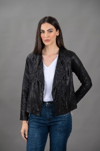 ג'קט דמוי עור שחור