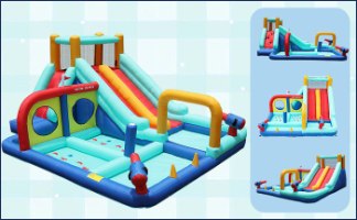 מתנפח מים עם מגלשה דו-מסלוליות W73027 מבית Doctor Dolphin