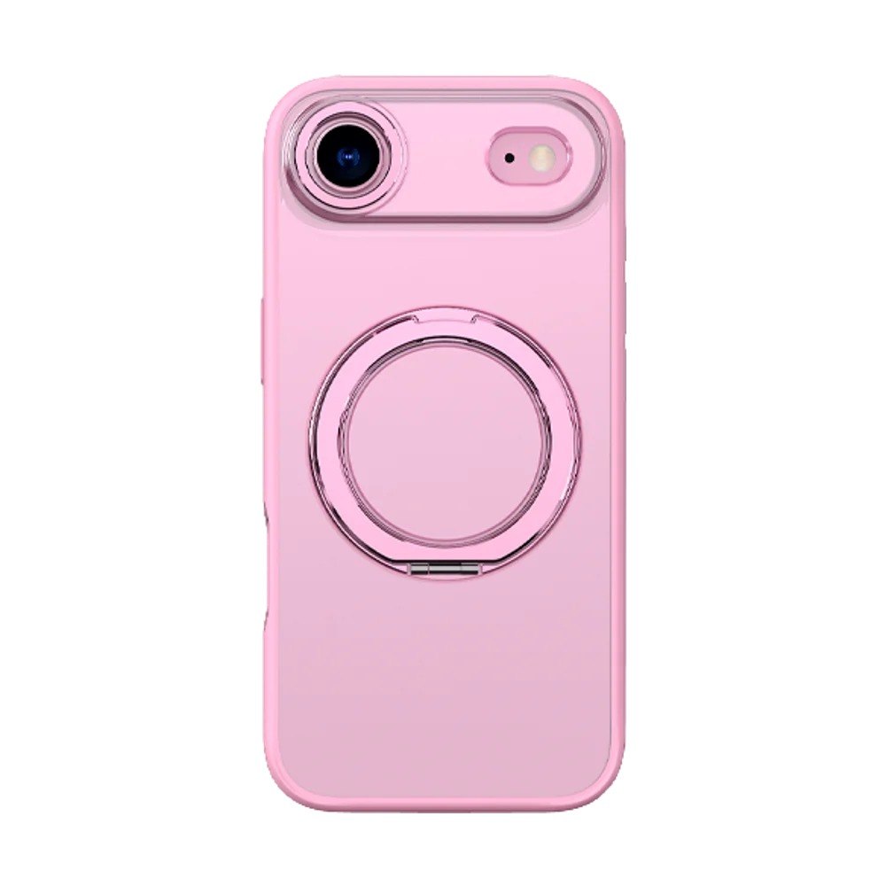 כיסוי ורוד עבור Miracase Miraring iPhone 17 Air – אלחוטית פריט בודד כיסוי ורוד לטלפון עם טבעת שקופה במרכז הגב