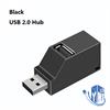 צבע שחור USB 2.0 - מפצל/רכזת 3 יציאות USB 2.0 בצבע שחור/לבן