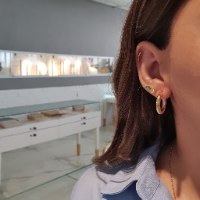 עגילי חישוק זהב 2.3 ס"מ 2.9 מ"מ רוחב