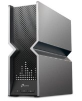 ראוטר גיימינג TP-Link BE19000 Tri-Band Wi-Fi 7 Archer BE800 – מבט קדמי-צידי על הראוטר האפור עם לד