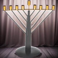 חנוכיית חוטים חבד לנרות – שחור