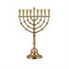 22 ס"מ  - חנוכייה נחושת דגם עלים