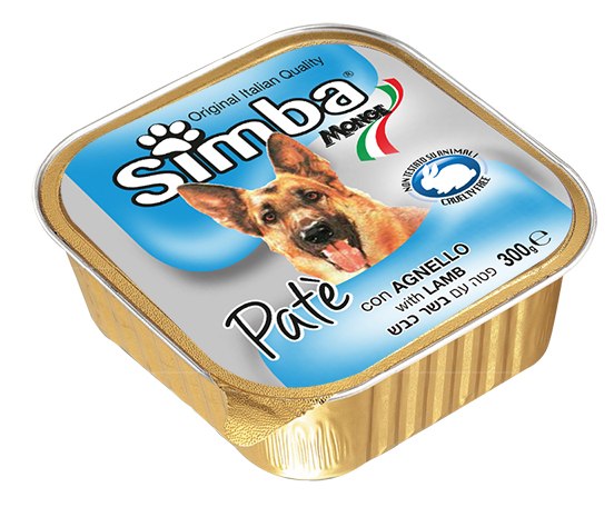 מעדן סימבה לכלב בטעם כבש 300 גרם - SIMBA CHICKEN LAMB 300G PATE