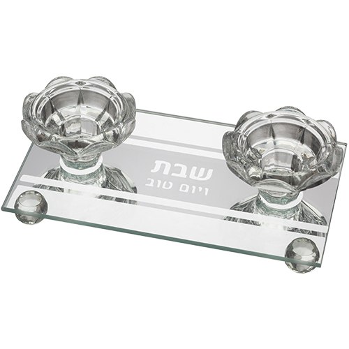 פמוטי זכוכית מהודר 17*10 ס"מ