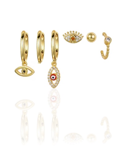 Eye Set Earrings Gold