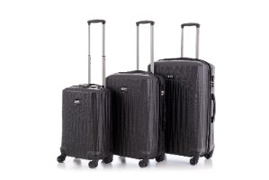 סט 3 מזוודות איכותיות SWISS - צבע שחור