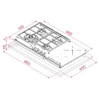 כיריים גז משולב חשמל דגם JZC 96342 תקה TEKA