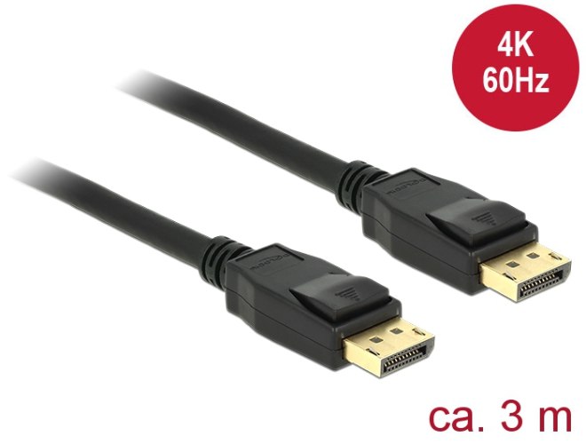 כבל מסך Delock DisplayPort 1.2 Cable 4K 60 Hz 3 m
