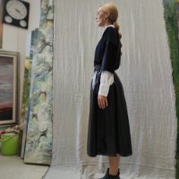 חצאית נילון יפני - BLACK