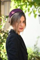 כובע מעוצב לכלה - כובע לחתונה בחורף - כובע לבד לנשים - כובע רטרו בצבע לבן